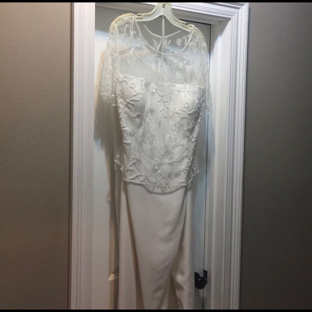 Cream formal dress (wedding, mother of the bride)